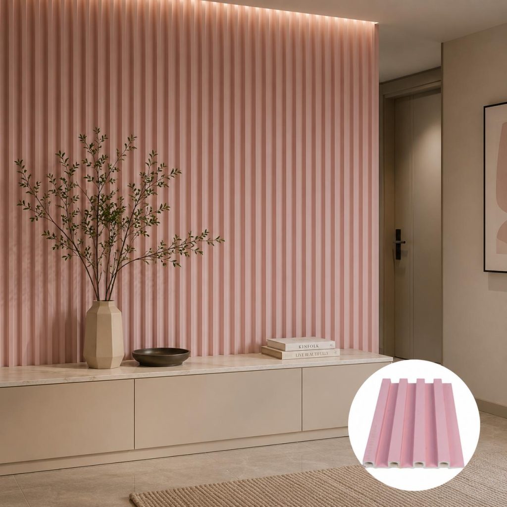 Pink Fluted Wall Panel