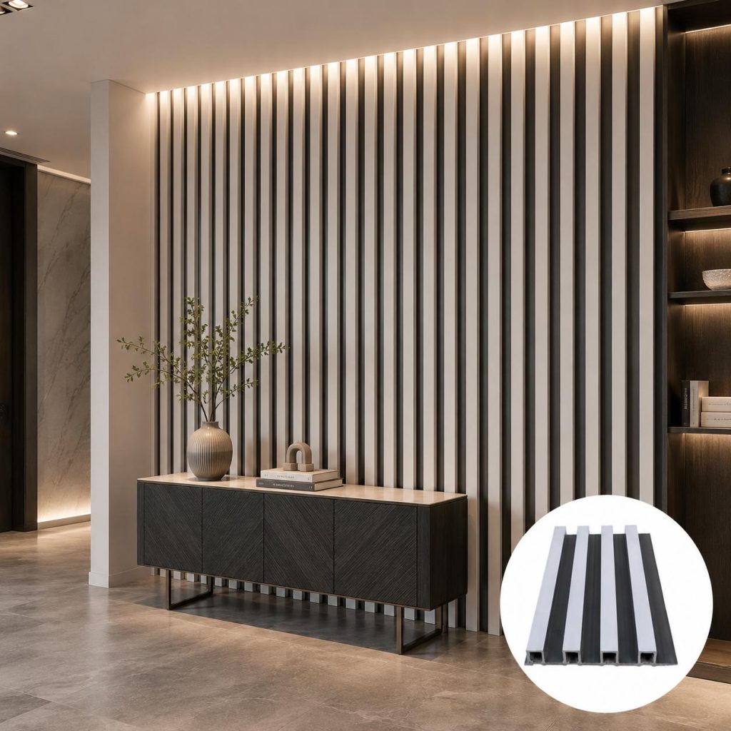 Silver Fluted Wall Panel