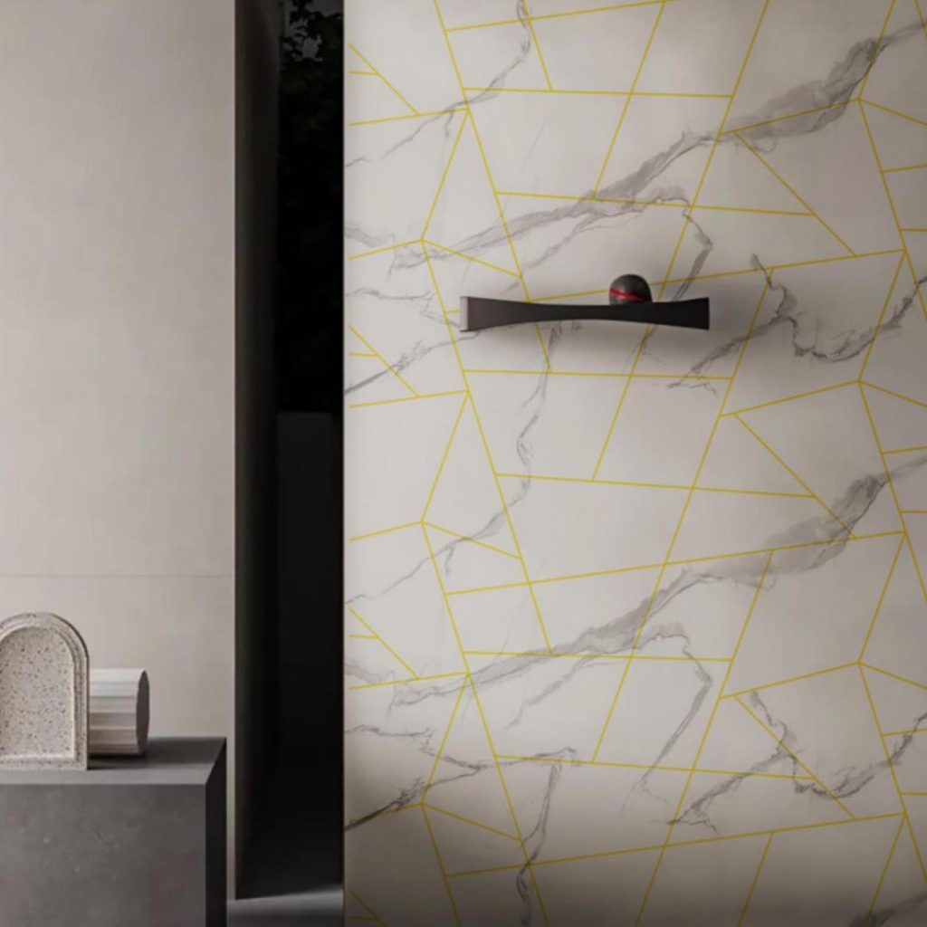 Geometric White Marble UV Board