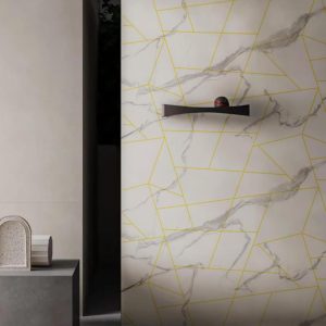 Geometric White Marble UV Board